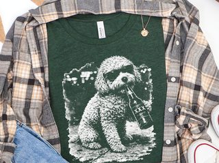 Maltipoo Drinking Beer doodle dog shirt - photo 3