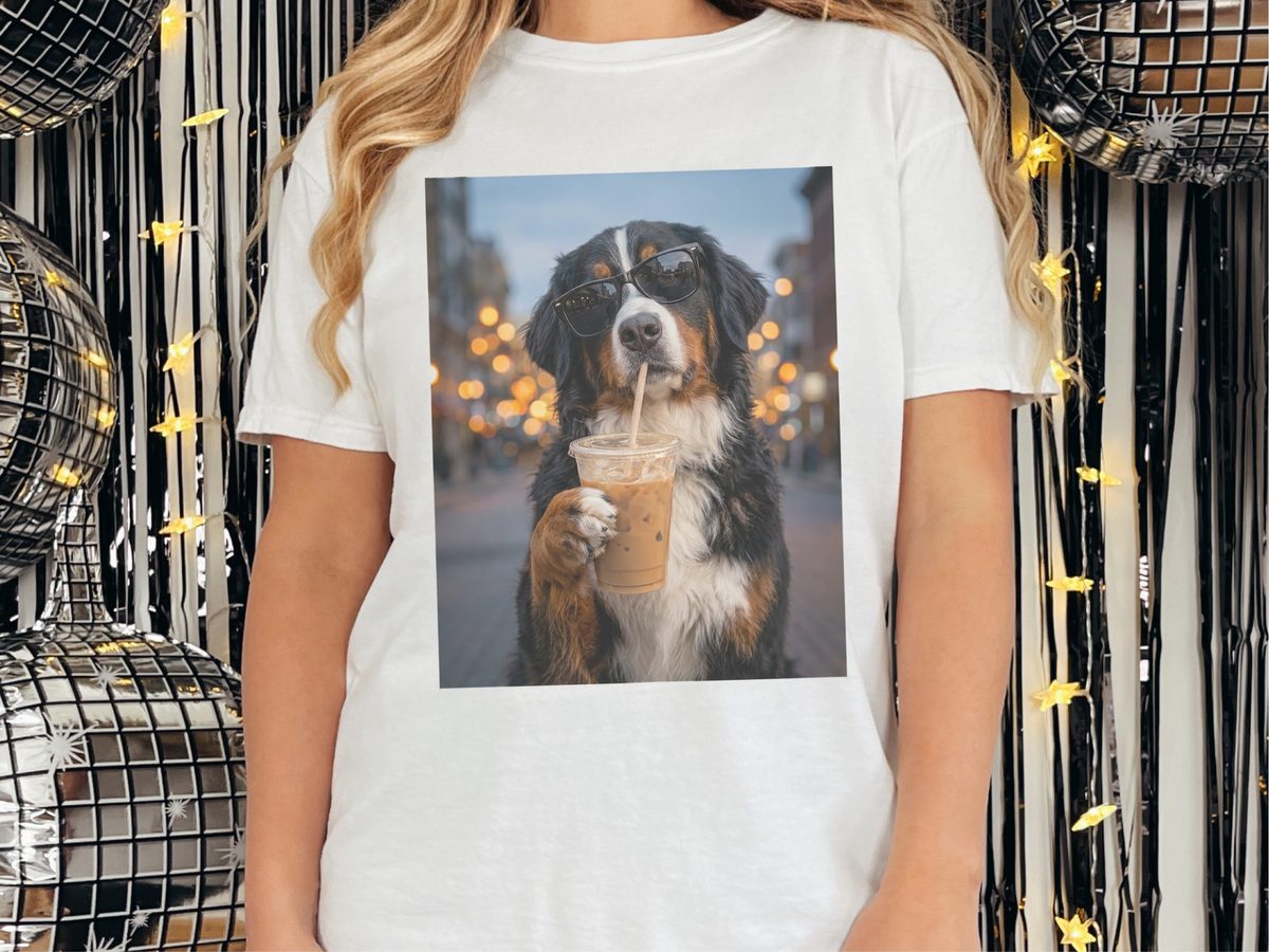 Comfort Colors Bernese Mountain Dog Iced Coffee Cool Dog Tee