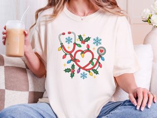Christmas Stethoscope Heart Lights funny shirt - photo 8