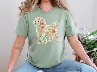 Maltipoo Floral Silhouette doodle dog shirt - photo 6