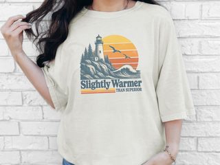 Retro Lighthouse Sunset Waves funny shirt - photo 7