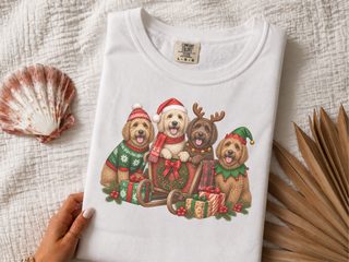 Christmas Labradoodles Sleigh Group doodle dog shirt - photo 2