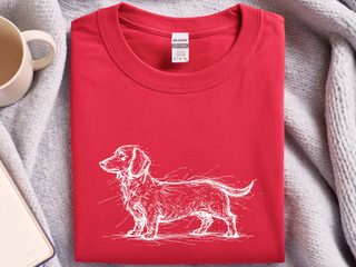 Dachshund Sketch funny shirt - photo 5