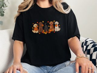 Colorful Labrador Fall Activities doodle dog shirt - photo 2