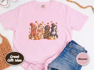 Colorful Autumn Cockapoo Lineup doodle dog shirt - photo 4