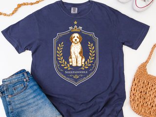 Comfort Colors Sheepadoodle royal Crest doodle dog shirt - photo 8