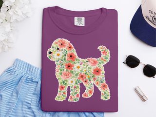 Comfort Colors Cockapoo Floral Silhouette doodle dog shirt - photo 5