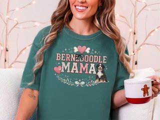 Comfort Colors Bernedoodle Mama Heart Dog Bone Crest doodle dog shirt - photo 7