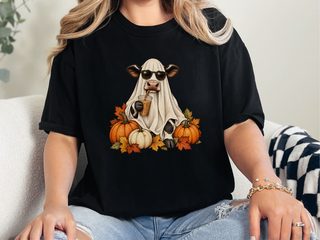 Ghost Cow Iced Coffee Pumpkin funny shirt - photo 3