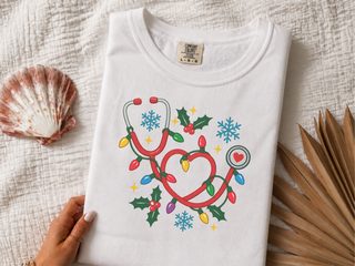 Christmas Stethoscope Heart Lights funny shirt - photo 2