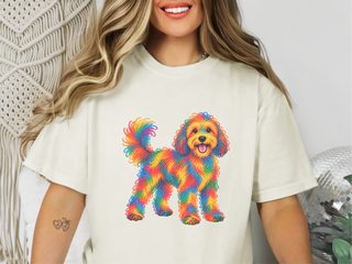 Rainbow Scribble Cavapoo Dog doodle dog shirt - photo 7