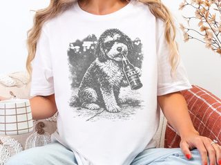 Aussiedoodle Drinking Beer doodle dog shirt - photo 7