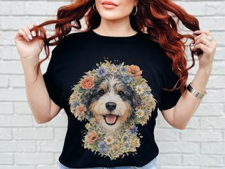 Aussiedoodle Floral Portrait - photo 1