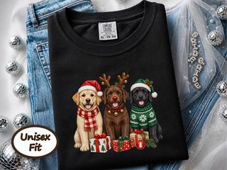 Three Labrador Christmas Dogs doodle dog shirt - photo 1