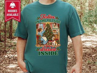 Festive Outside Stressed Inside Decorating funny shirt - photo 8