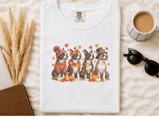 Boston Terrier Autumn Harvest doodle dog shirt - photo 2