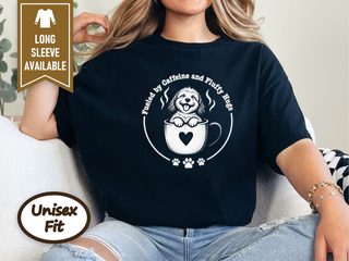 Fluffy Puppy Coffee Cup Heart doodle dog shirt - photo 4