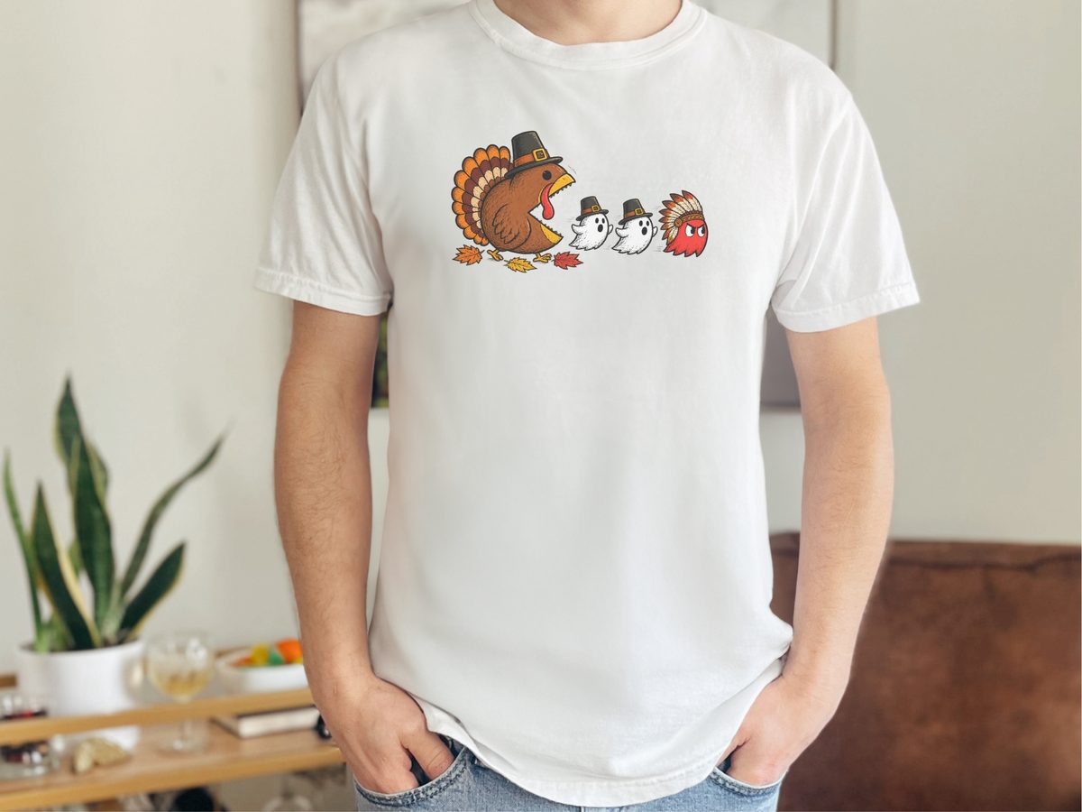 Thanksgiving Turkey Arcade Chase Funny Gamer Retro Gaming Shirt