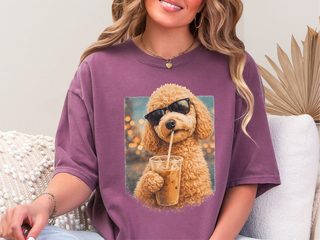 Comfort Colors Goldendoodle Iced Coffee Cool Dog doodle dog shirt - photo 6