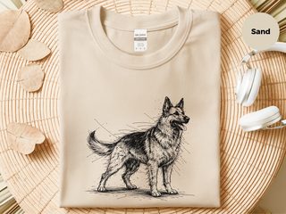 German Shepherd Sketch funny shirt - photo 4