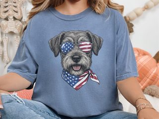 Patriotic Schnoodle Dog Glasses doodle dog shirt - photo 6