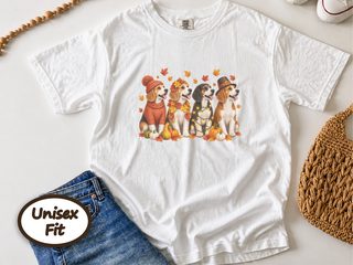 Four Beagle Autumn Dogs doodle dog shirt - photo 1