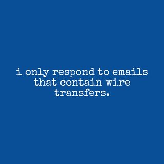 Funny Wire Transfer Email Response Business Finance Sarcasm T-Shirt