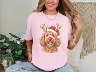 Labradoodle Reindeer Red Nose doodle dog shirt - photo 6