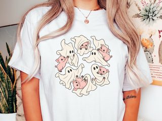 Cute Ghost Playing With Pig funny shirt - photo 1