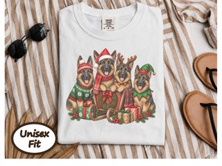 German Shepherd Christmas Sleigh doodle dog shirt - photo 1