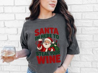 Winking Santa Wine Lover funny shirt - photo 8