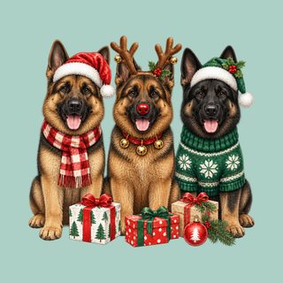 German Shepherd Christmas Trio Funny Christmas Shirt Sweatshirt
