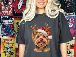 Yorkie Reindeer Santa Hat - photo 5
