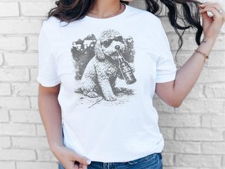 Golden Doodle Drinking Beer doodle dog shirt - photo 7