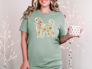 Australian Doodle Floral Silhouette doodle dog shirt - photo 5