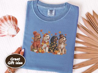 Festive Autumn Cavapoo Dogs doodle dog shirt - photo 7
