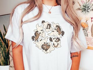Cute Ghost Playing With Horse funny shirt - photo 1