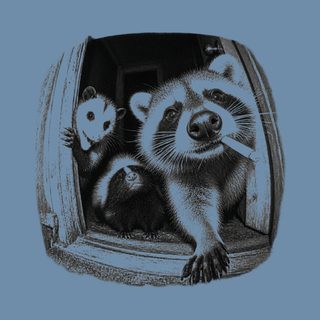 Smoking Raccoon Opossum Skunk Trio Opossum Shirt Trash Panda Tee