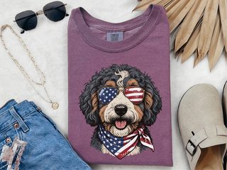 Patriotic Bernedoodle Dog Portrait doodle dog shirt - photo 3