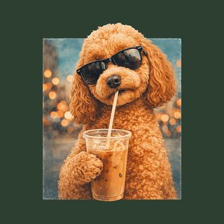 Cavapoo Iced Coffee Cool Dog Funny Summer Pet Lover Graphic T-Shirt