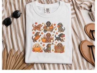 Colorful Dachshund Fall Activities Clipart doodle dog shirt - photo 3