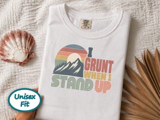 Retro Mountain Sunset I Grunt funny shirt - photo 3