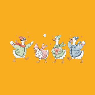 Laughing Geese Valentine Snowball Fight Winter Fun Apparel funny shirt