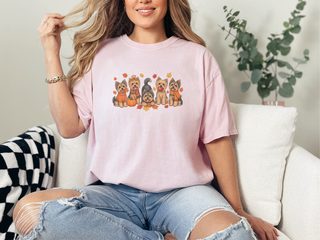 Fall Yorkies Autumn Squad doodle dog shirt - photo 6