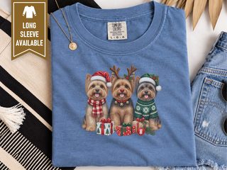 Festive Christmas Yorkie Trio doodle dog shirt - photo 4