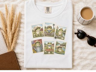 Sir Froggy Vintage Stamps funny shirt - photo 3