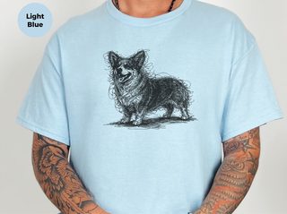 Pembroke Welsh Corgi Sketch funny shirt - photo 3