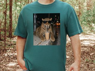 Leopard Drinking Iced Coffee funny shirt - photo 8