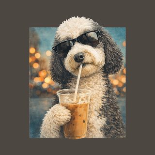 Comfort Colors Sheepadoodle Iced Coffee Cool Dog Graphic Tee