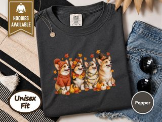 Colorful Autumn Corgi Dogs doodle dog shirt - photo 4